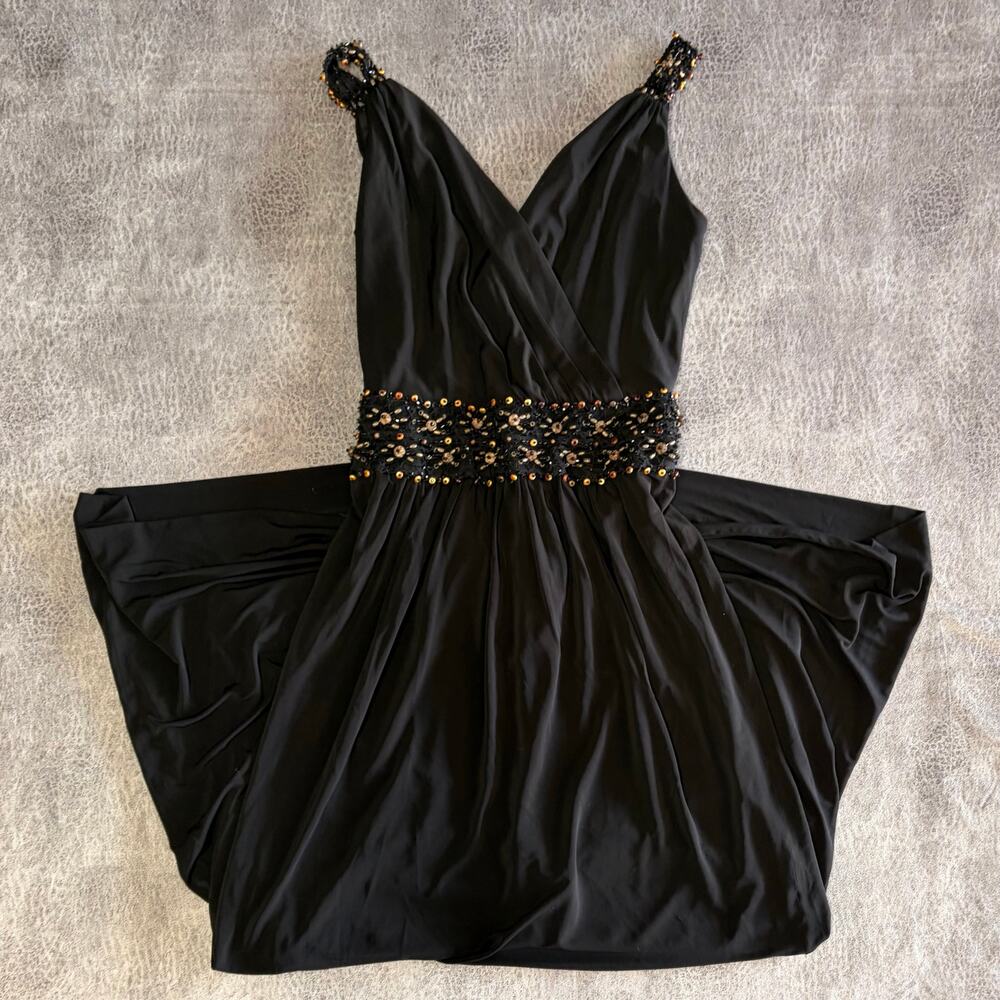 Vintage Kay Unger Beaded Maxi Sleeveless Dress